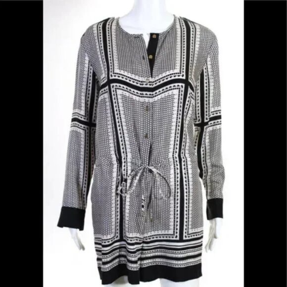 New Revolve x Rachel Zoe Phoebe 100% silk geometric print button front romper - Picture 5 of 16